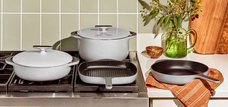Cast Iron Set - Gray - Lifestyle on Stovetop