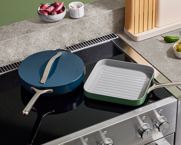 Saute Pan - Square Grill Pan - Multi - Lifestyle on Stovetop