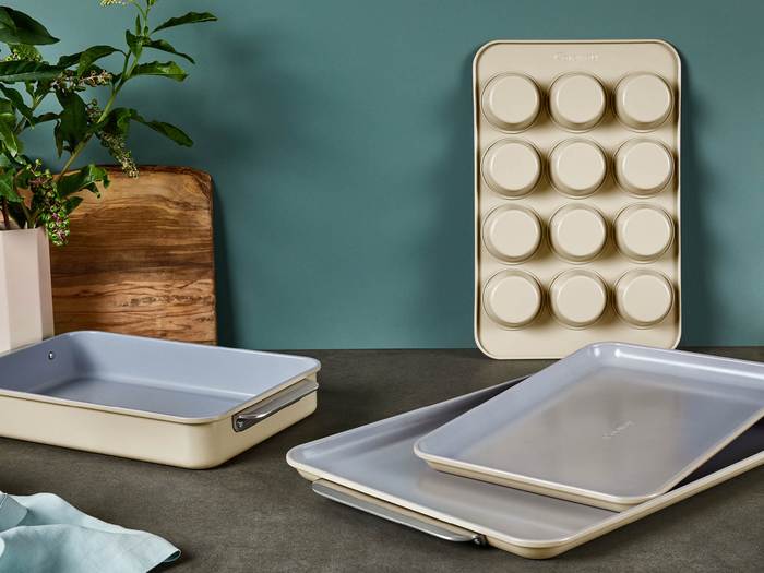 5 Piece Non-Stick Ceramic Bakeware Set, Non-Toxic Ceramic Coating