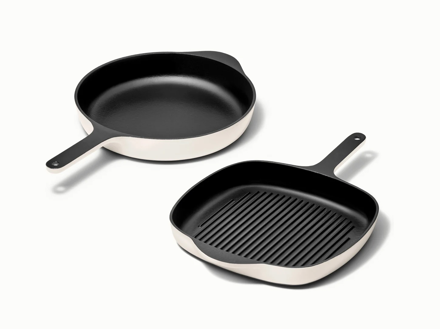 Cast Iron - Skillet Grill Pan Duo - Cream - Ecomm
