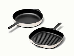 Cast Iron - Skillet Grill Pan Duo - Cream - Ecomm