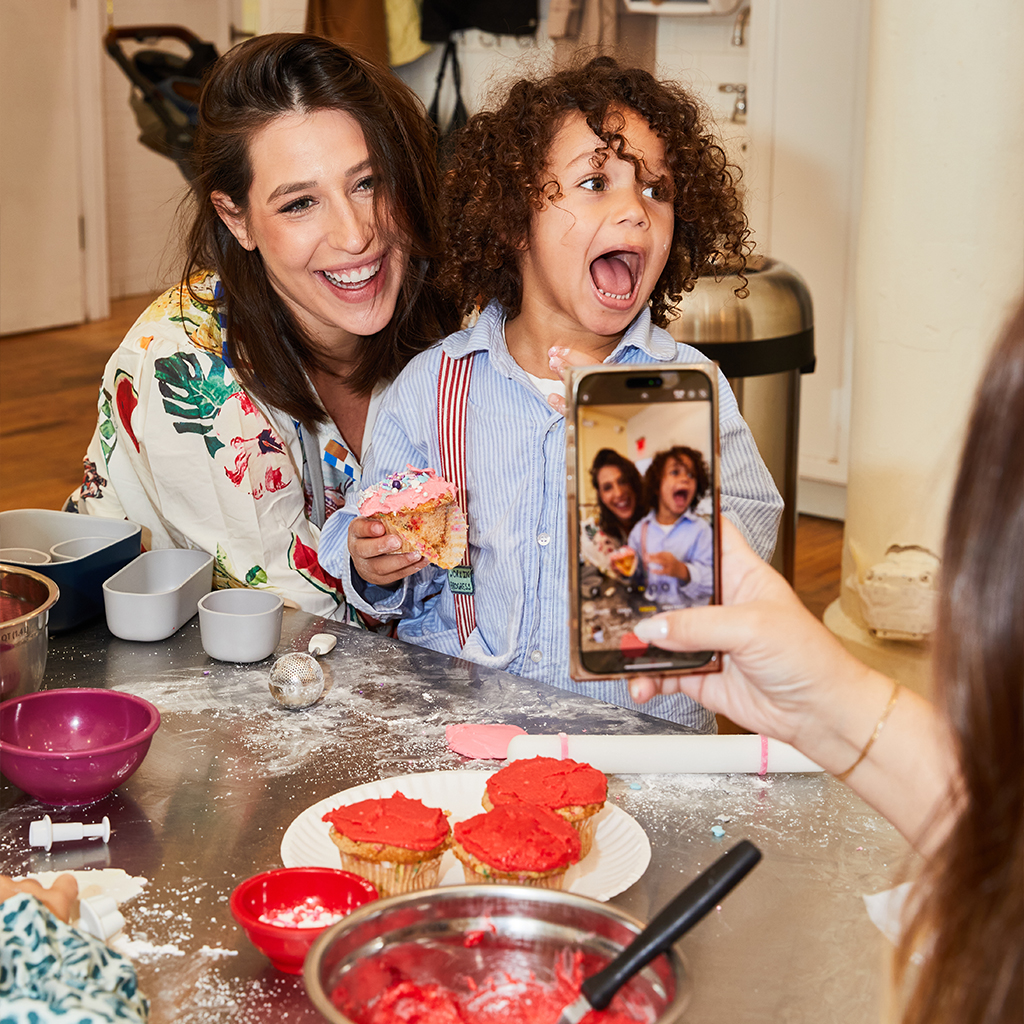 Mother & Son Posing With Cupcakes