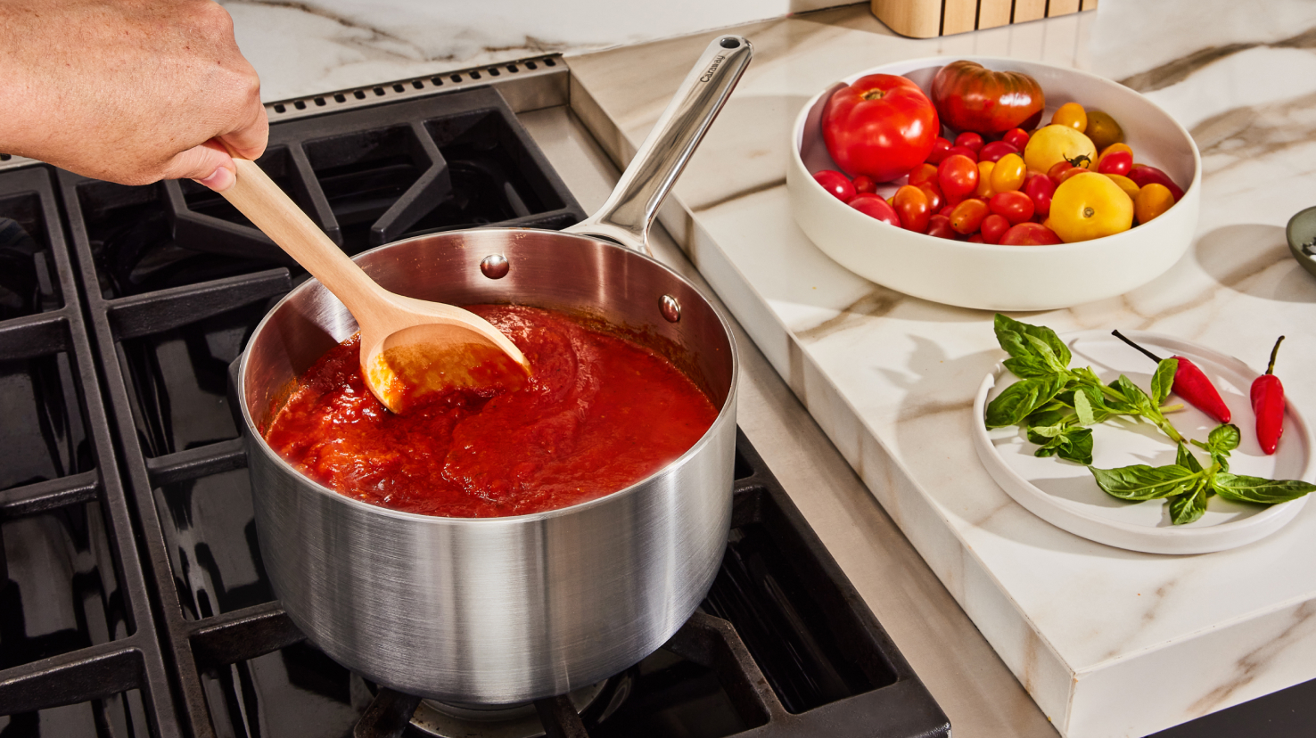 Sauce Pan - Stainless Steel - Food Lifestyle