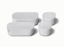 Caraway Home 2pc Dash Insert Ceramic Coated Glass Food Storage Container  Set Gray