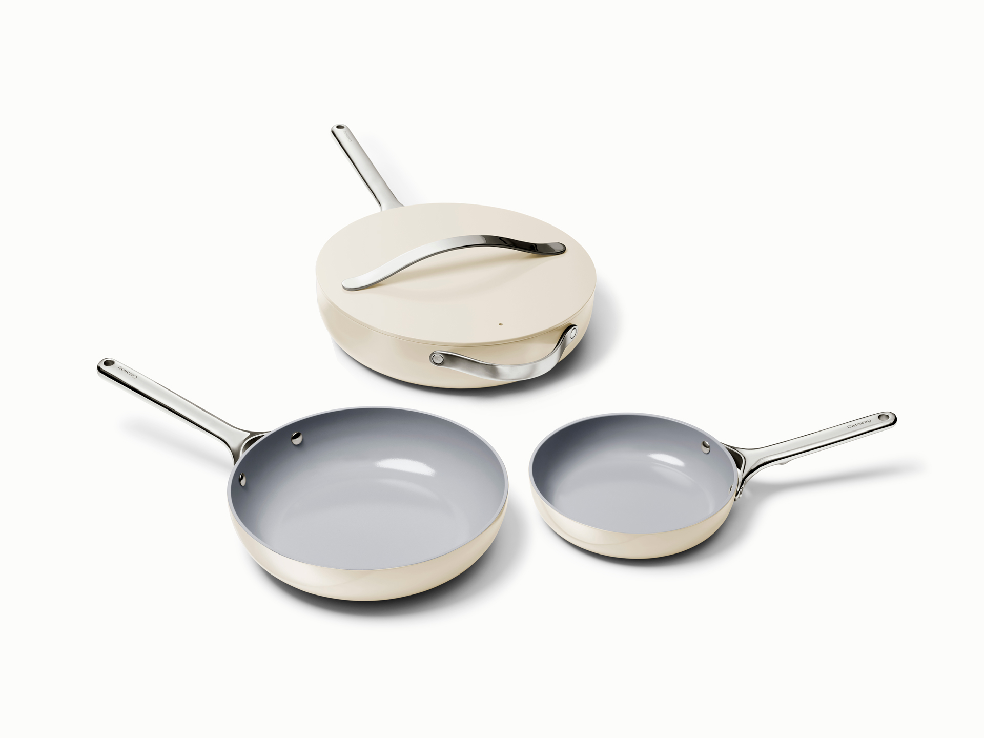 Ceramic Fry Pan Trio, Non-Toxic Coating for Frying