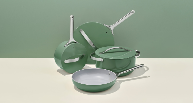 Caraway Non-Toxic and Non-Stick Cookware Set in Sage  Cookware set,  Nonstick cookware, Nonstick cookware sets