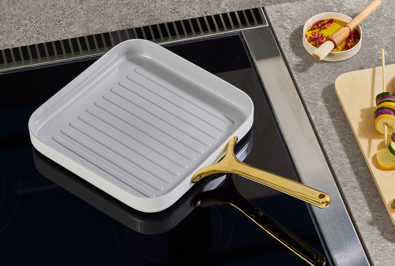 Caraway 11 Ceramic Nonstick Square Griddle in Gray