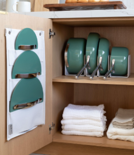 An easy & convenient way to store you pans and lids.  