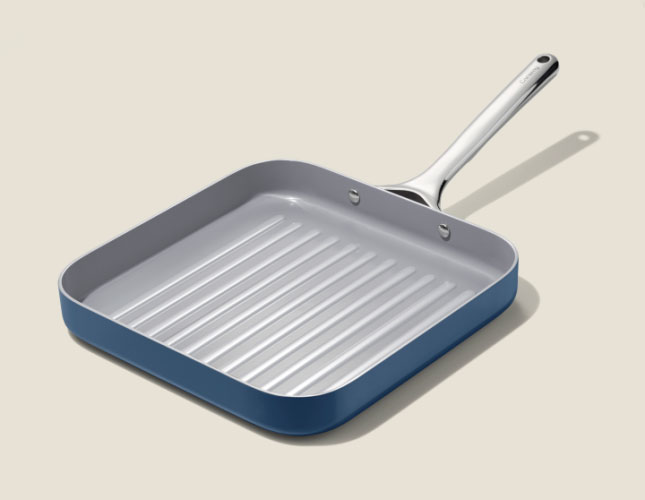 Caraway 11 Ceramic Nonstick Square Grill Pan in Cream