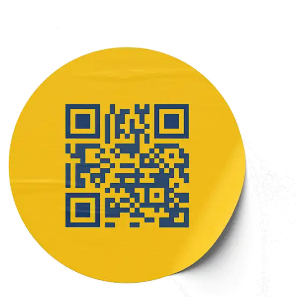 QR Code App auf Sticker Mockup (1:1 transparent linksbündig)