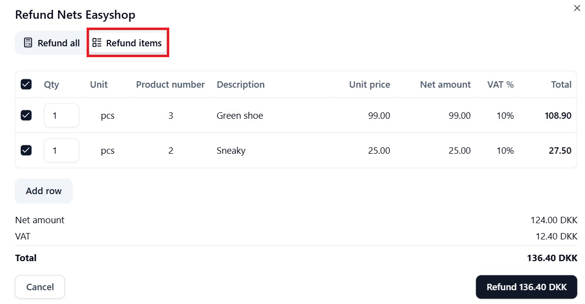 3.2 Refund Items