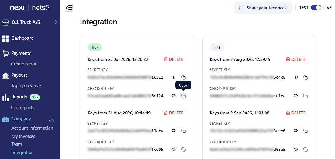 Checkout Portal company integration