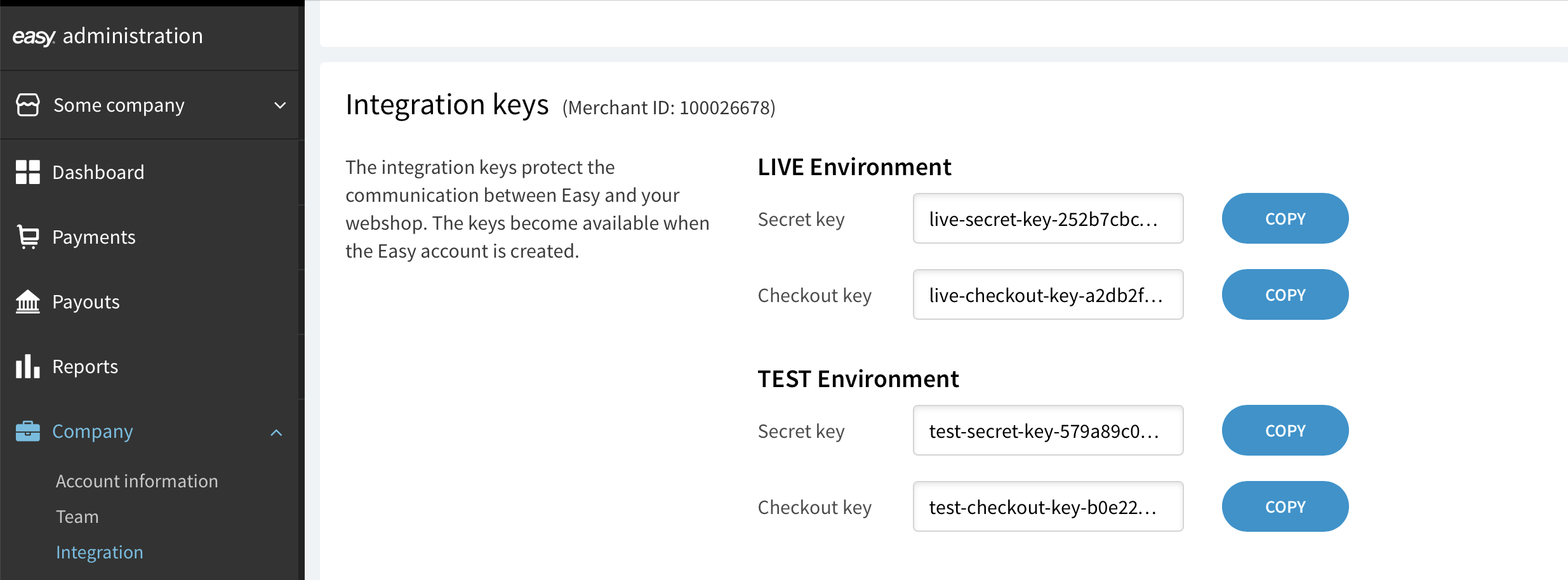 Checkout Portal company integration