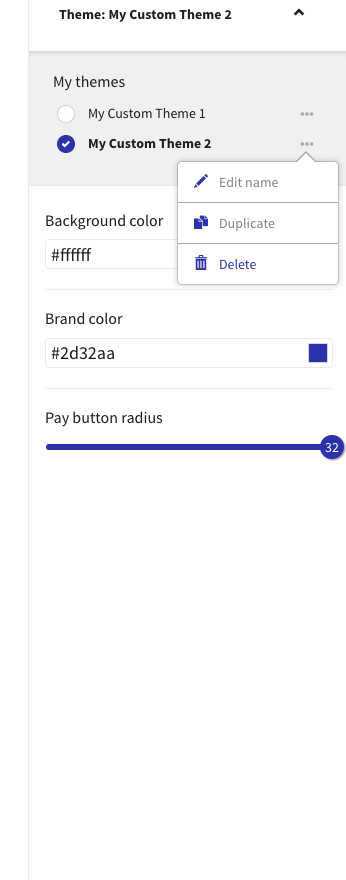 Delete custom themes
