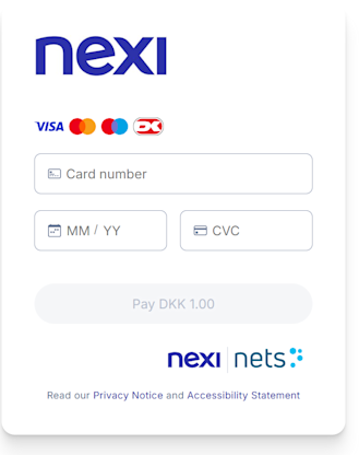 Netaxept card form