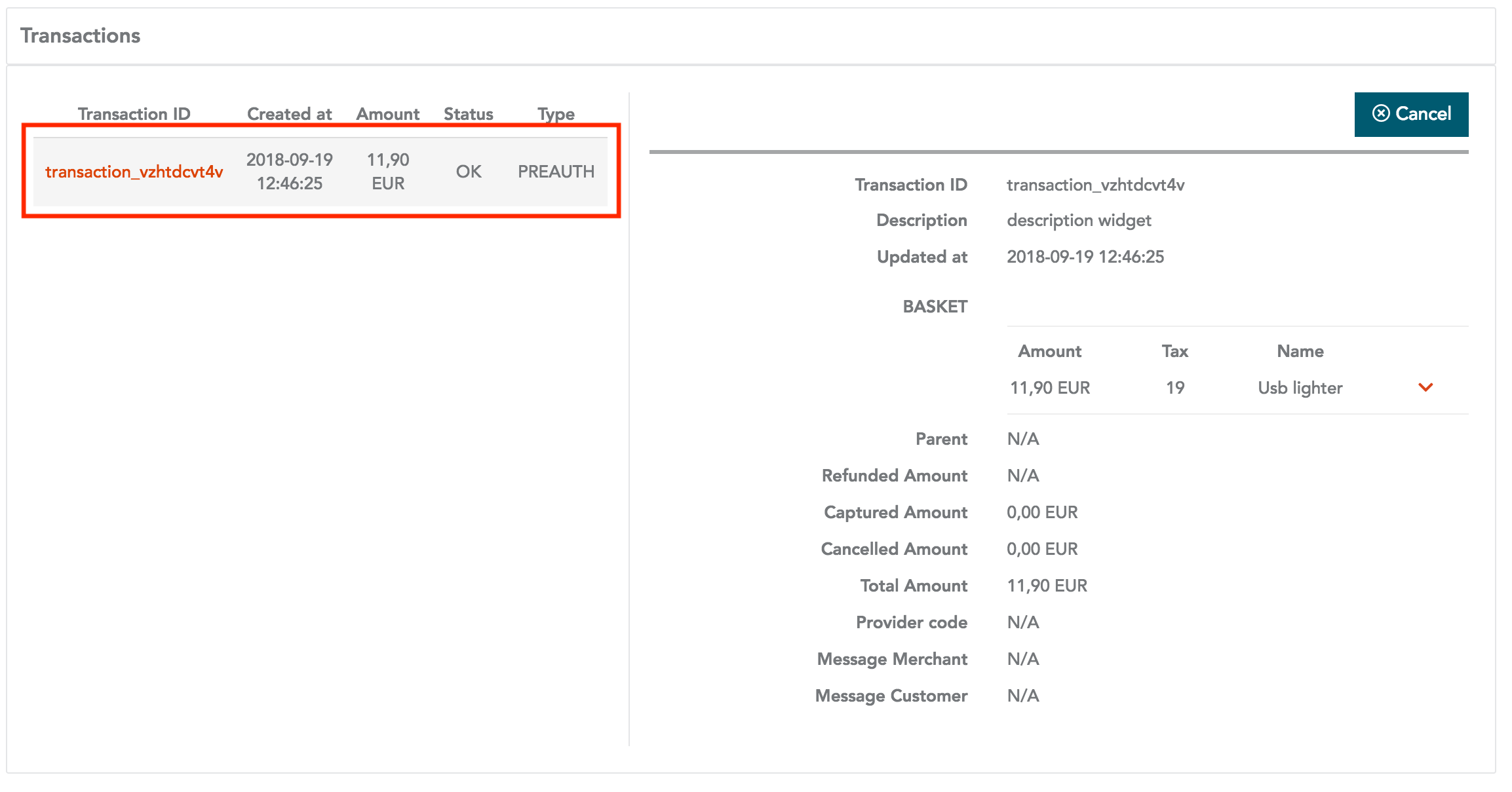 Prepayment order transactions 3