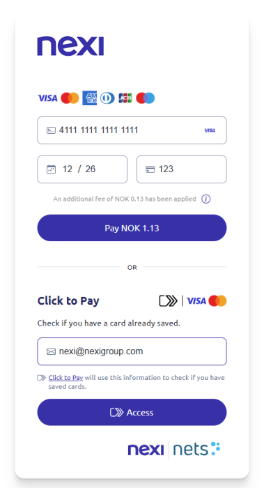 Click to Pay on desktop