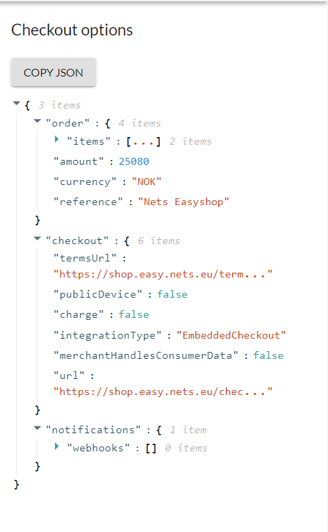 Payment settings JSON for use case #1