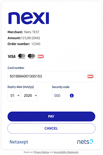 One-step Payment Page