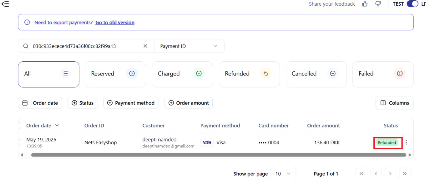 Refunded Payments List 1