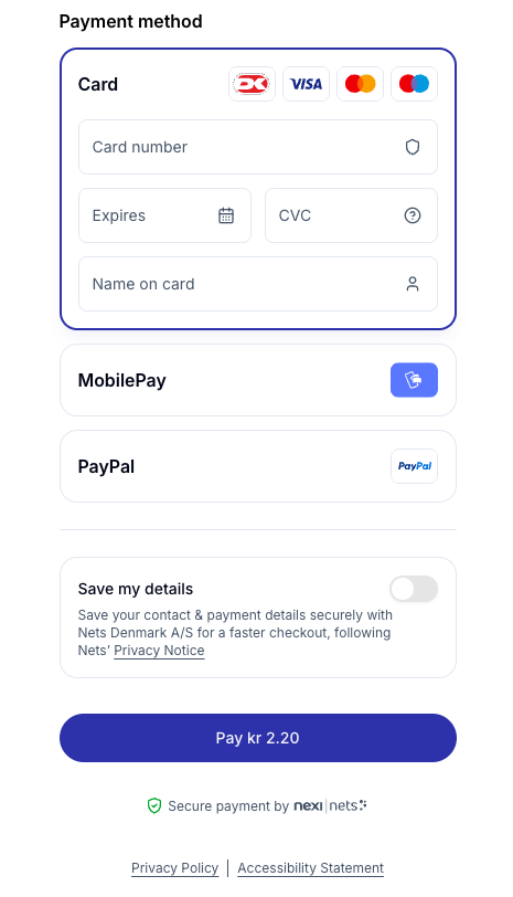 Payment methods