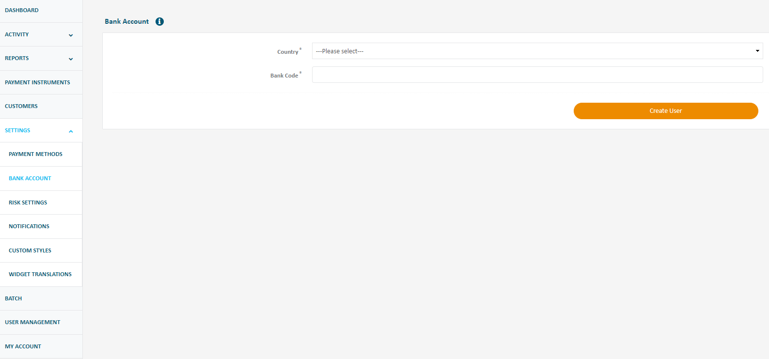 Prepayment bank account 1