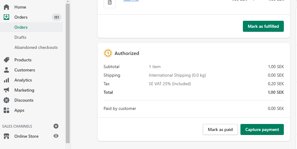shopify capture payment in orders