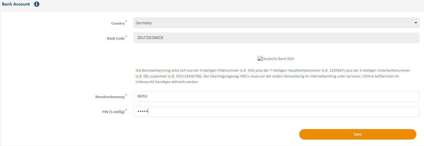 Prepayment bank account 3