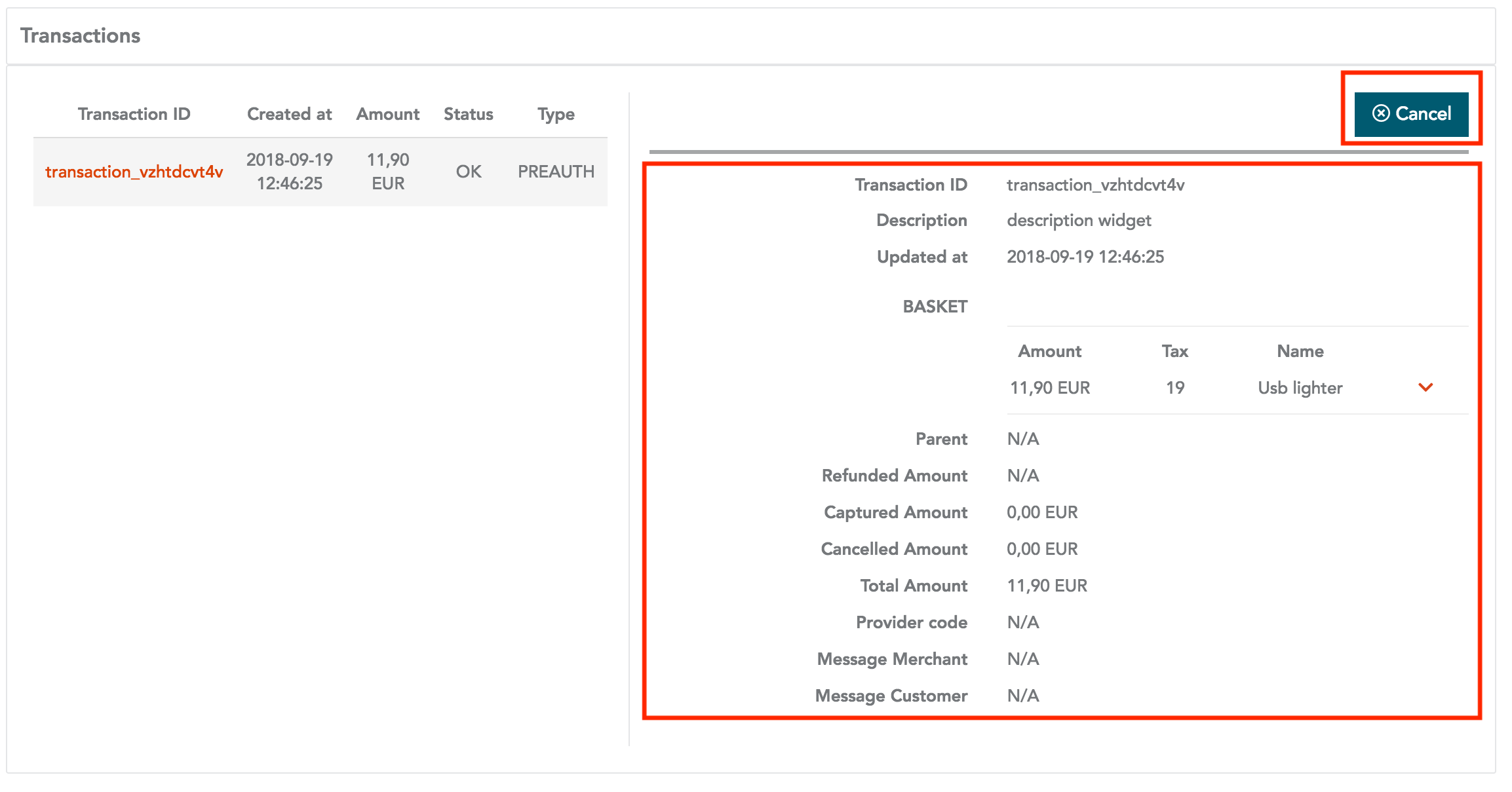 Prepayment order transactions 2