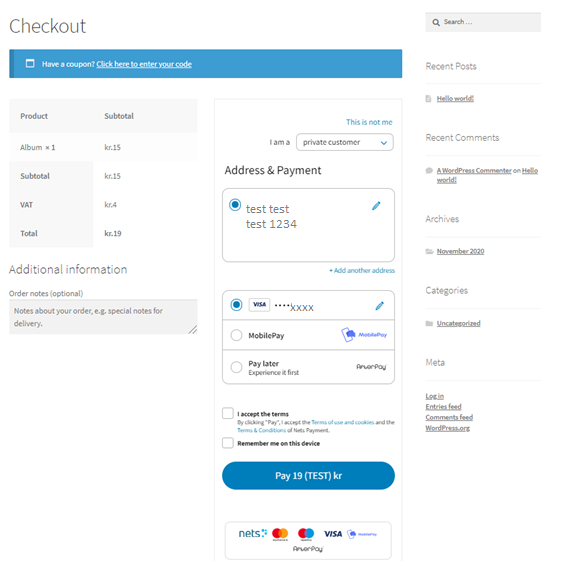 woocommerce checkout embedded