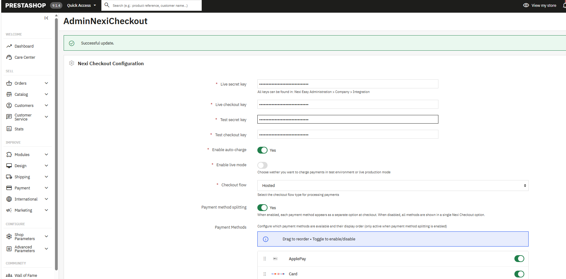 Checkout PrestaShop payment 1