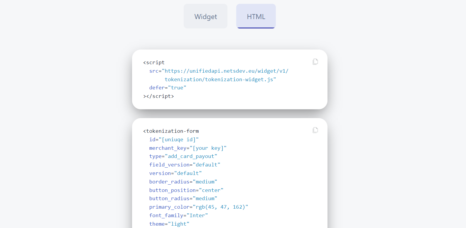 html - payout widget