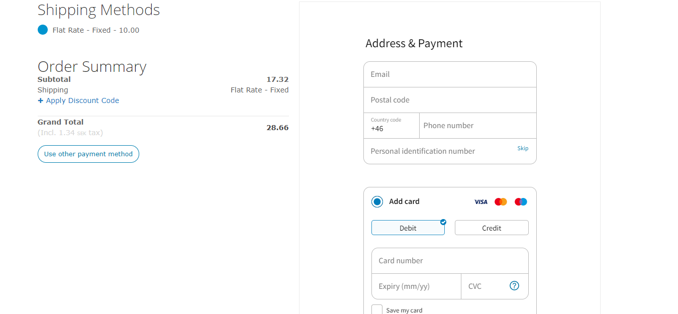Magento 1 embedded checkout