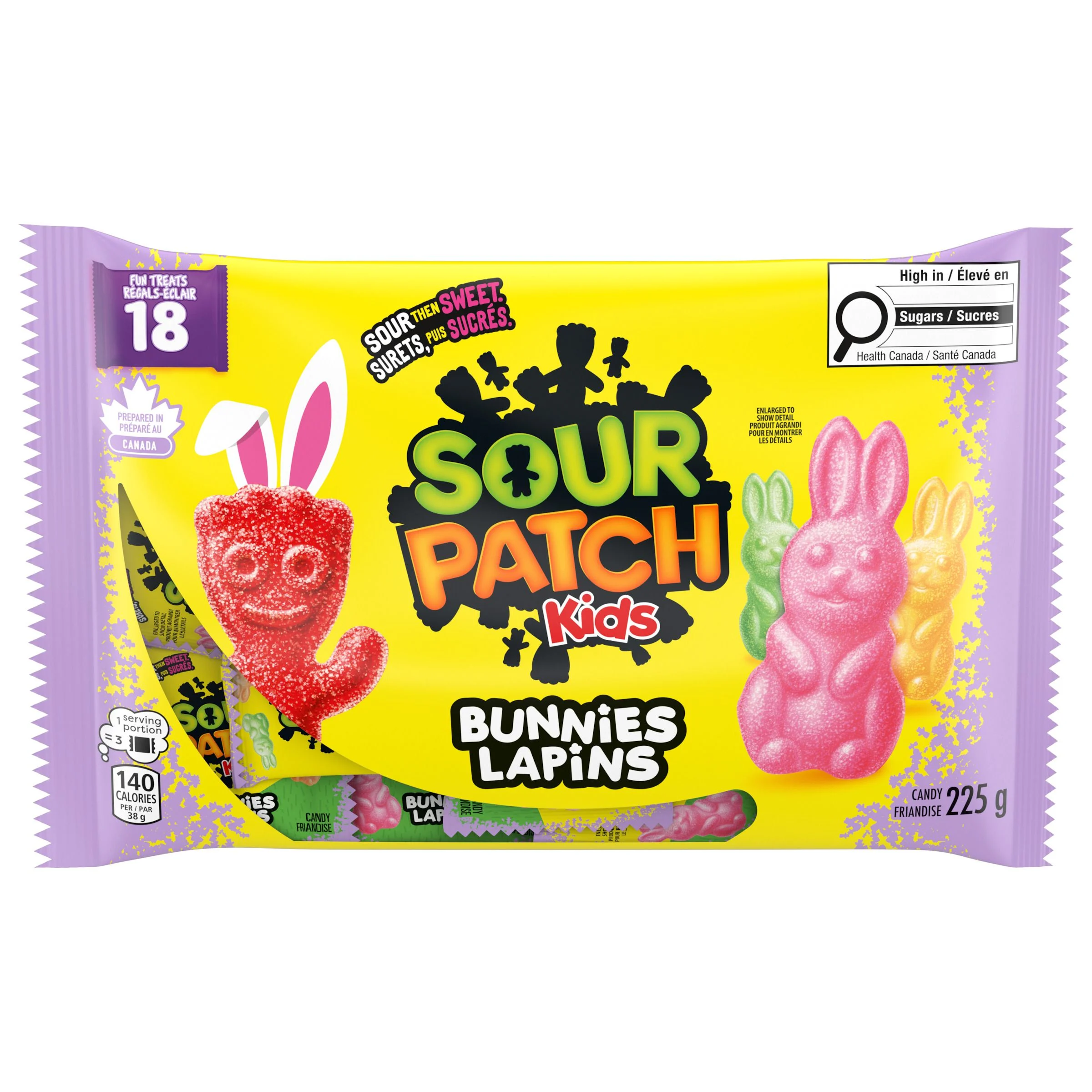 Friandises MAYNARDS Sour Patch Kids Lapins pour Pâques (225 g)