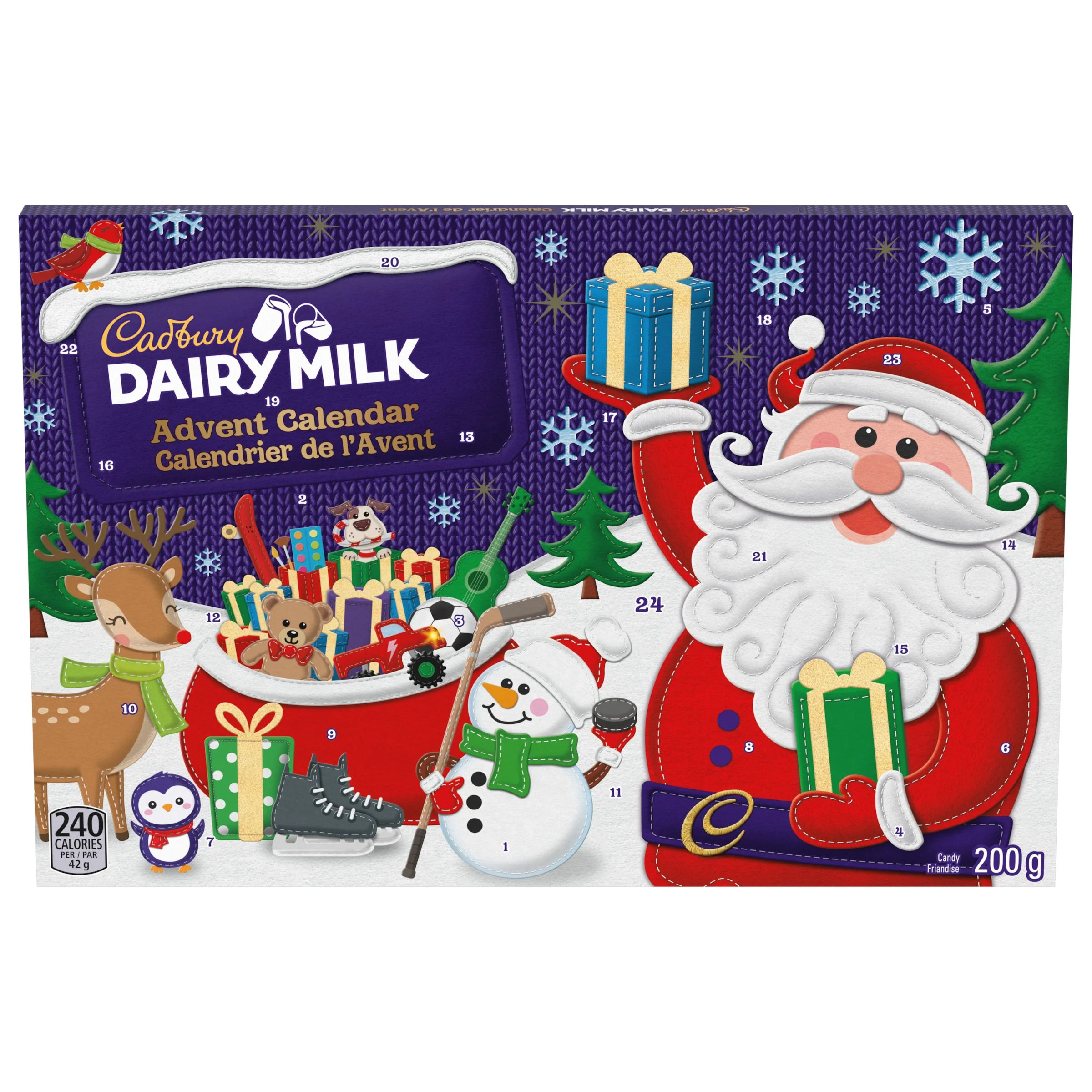 CADBURY DAIRY MILK CANDY ADVENT CALENDAR FOR CHRISTMAS (200 G)