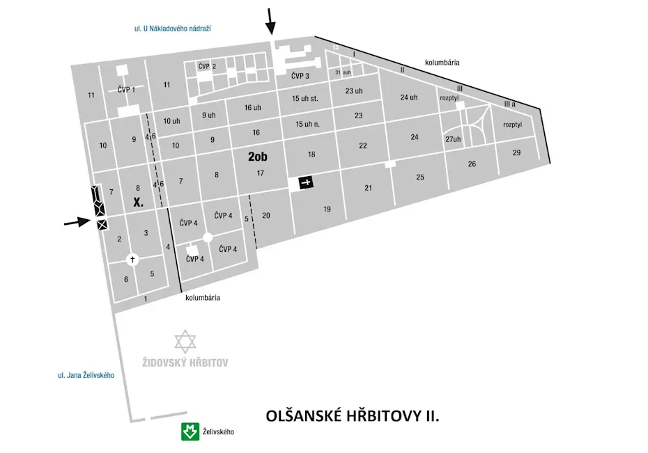 Olšanské hřbitovy v Praze: Informace, zajímavosti, plán a mapa hrobů