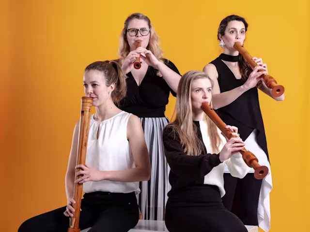 Double, Double, Toil and Trouble recorder players from palisander playing their instruments
