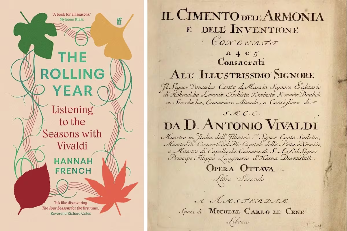 The cover page of Hannah French's new book (image courtesy of Faber & Faber) | The title page of Vivaldi’s ‘Il cimento dell’armonia e dell’invenzione’, which included ‘The Four Seasons’ (image in public domain) The cover page of Hannah French's new book (image courtesy of Faber & Faber) | The title page of Vivaldi’s ‘Il cimento dell’armonia e dell’invenzione’, which included ‘The Four Seasons’ (image in public domain)