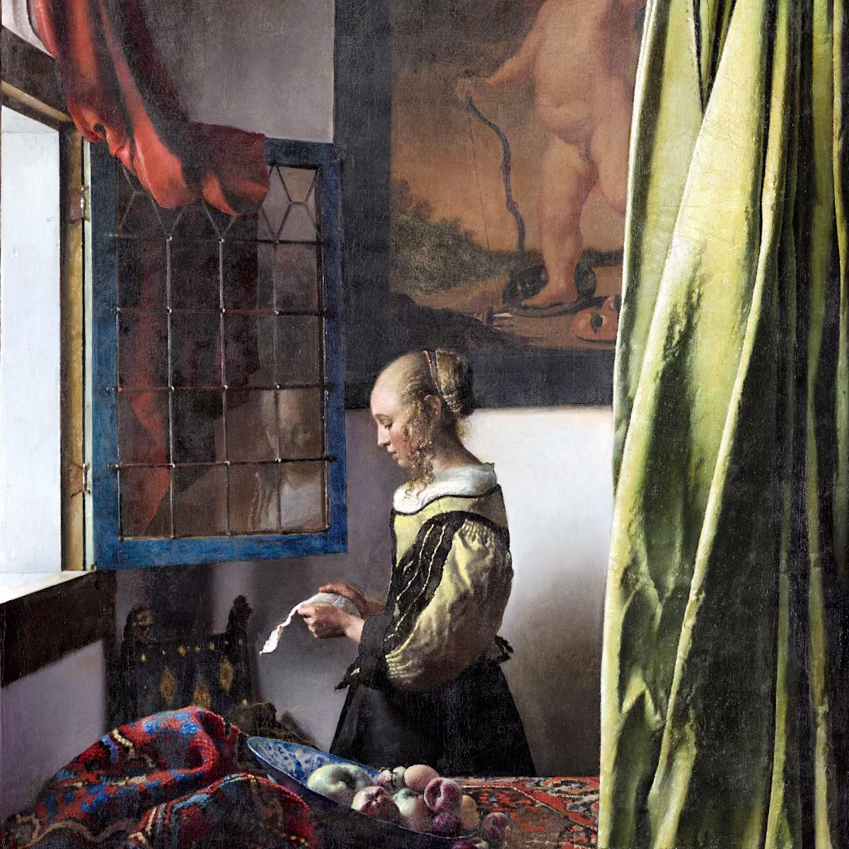 First Encounters Vermeer - Girl reading a letter at a window, Dresden