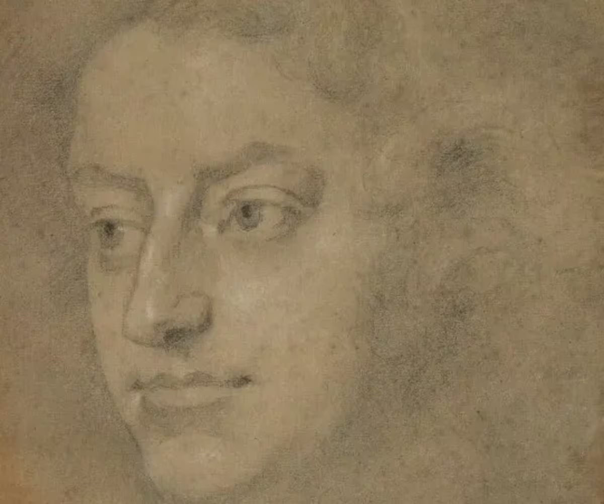 Orpheus Britannicus A drawing of composer Henry Purcell on faded paper