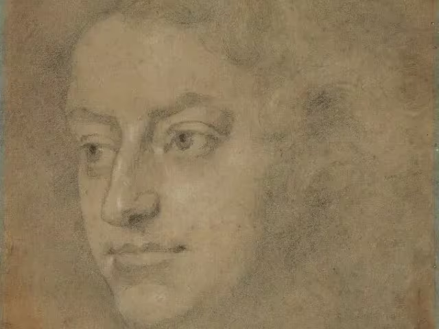Orpheus Britannicus A drawing of composer Henry Purcell on faded paper