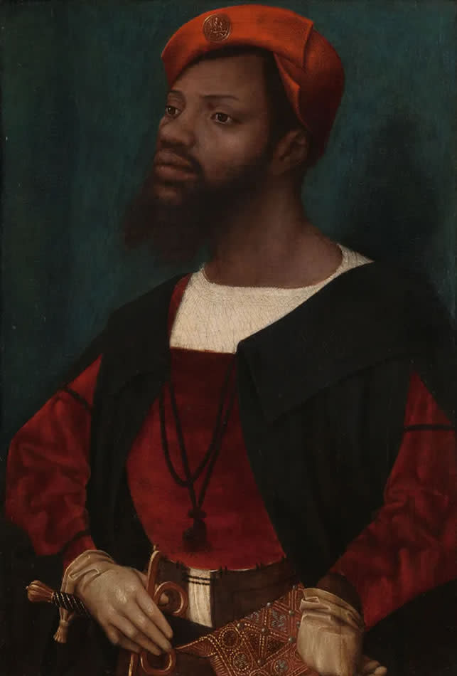 'Portrait of an African man', believed to be Vicente Lusitano. Jan Mostaert van Haarlem, ca. 1530, Rijksmuseum