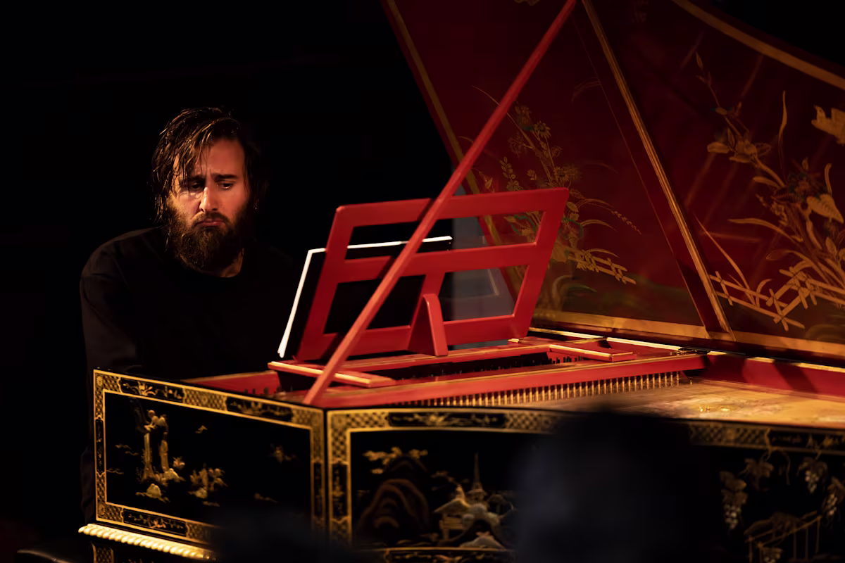 French star harpsichordist Jean Rondeau performs the music of Louis Couperin (photo by Foppe Schut)