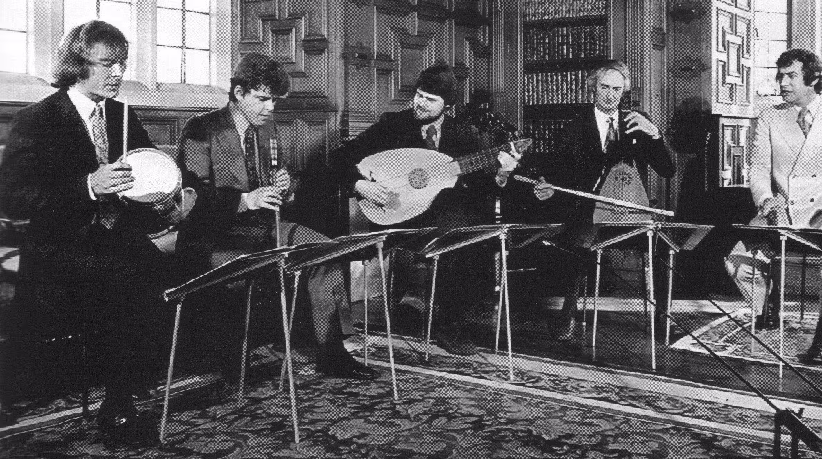 The original line-up of the Early Music Consort (L to R): Christopher Hogwood, David Munrow, James Tyler, Oliver Brookes and James Bowman The original line-up of the Early Music Consort (L to R): Christopher Hogwood, David Munrow, James Tyler, Oliver Brookes and James Bowman