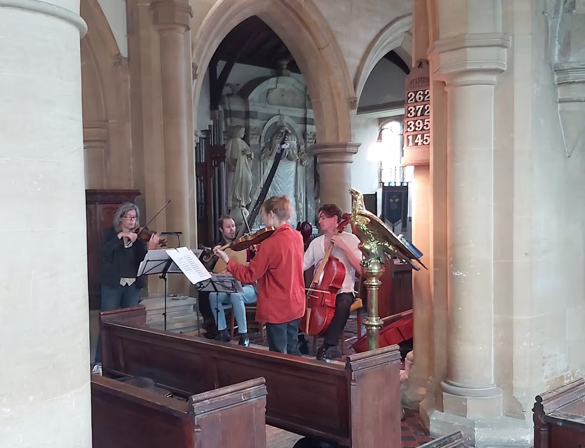 Saraband rehearsing in St Michael’s, Church Stowe (Northamptonshire), June 2025