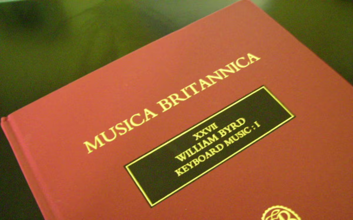 Young keyboard players invited to apply for Musica Britannica Trust competition a hardback volume of keyboard music with a red colour and gold writing