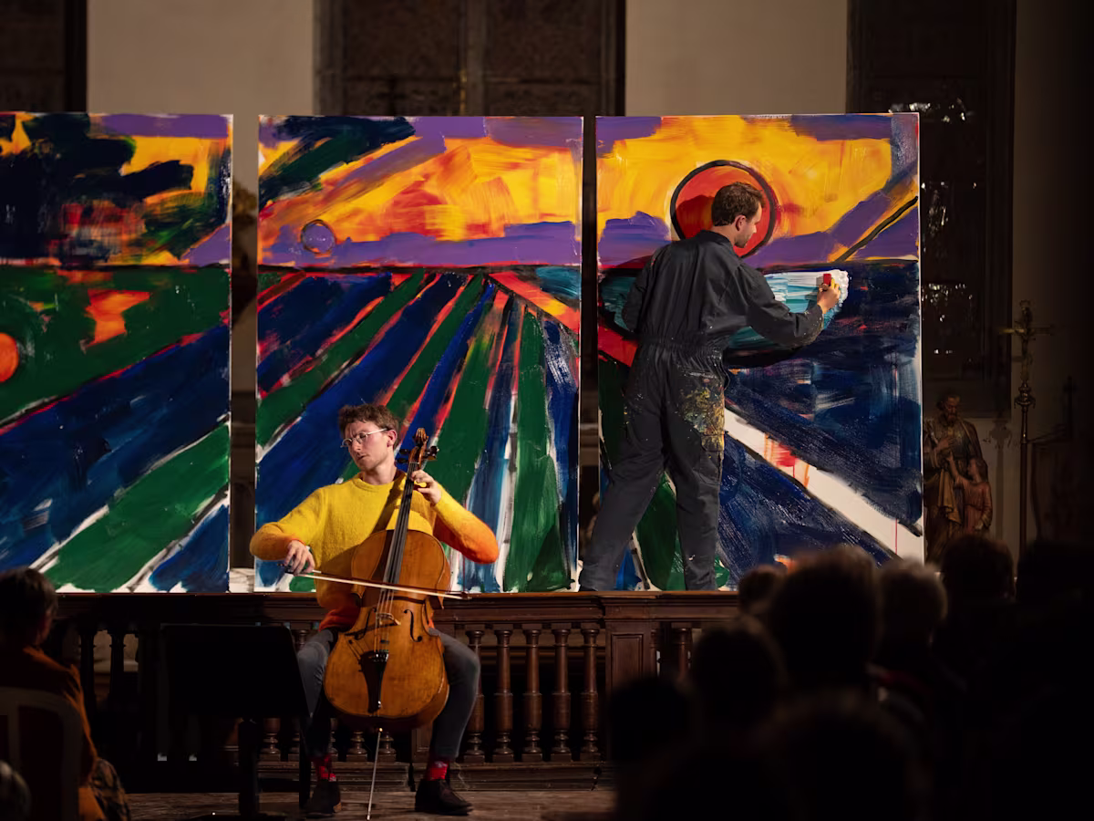 Jérémie Queyras with cellist Pierre Fontenelle at Concert des Dames | photo by Sébastien Roberty 2025