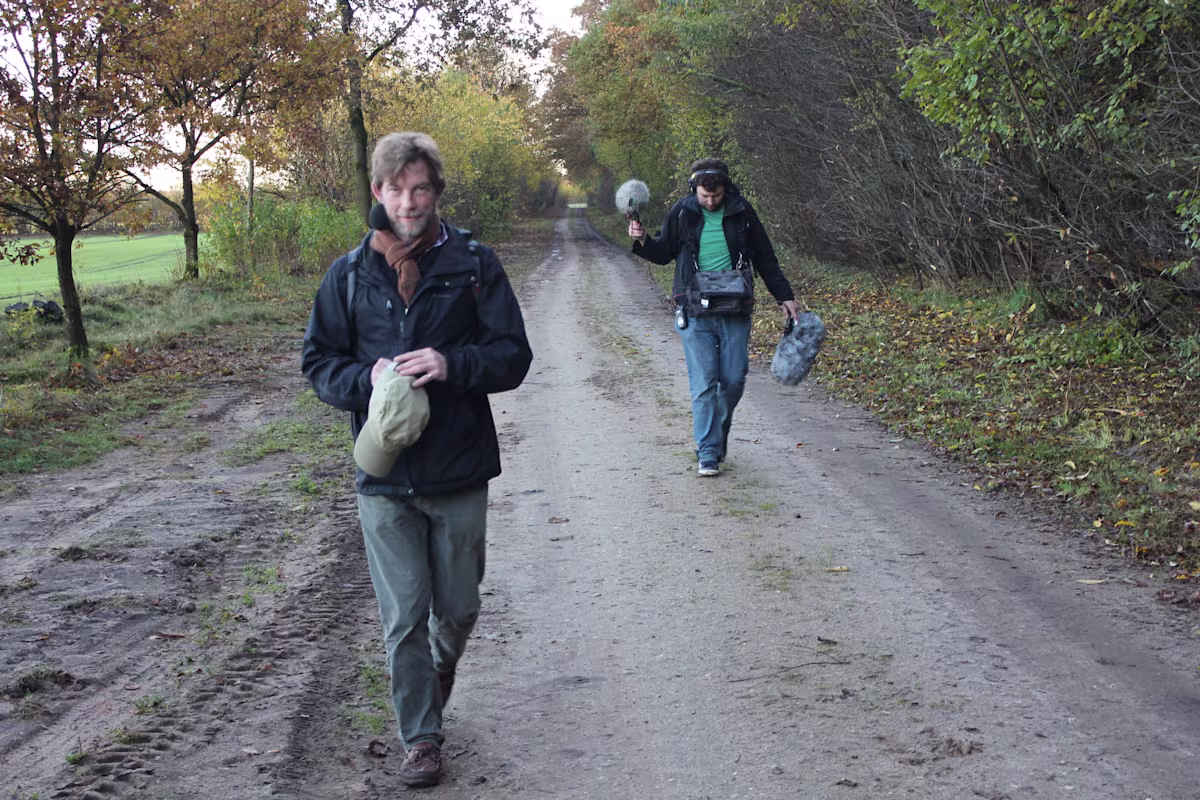 Horatio Clare with soundman Rich Andrews in tow Horatio Clare with soundman Rich Andrews in tow