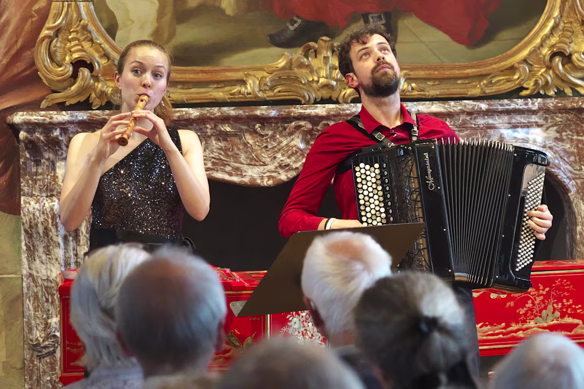 Tabea Debus (recorder) with Samuele Telari (accordion) | photo by Susanne Schulte Tabea Debus (recorder) with Samuele Telari (accordion) | photo by Susanne Schulte