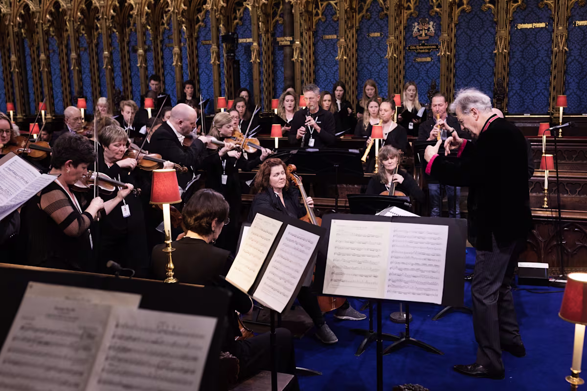 The Monteverdi Choir, English Baroque Soloists and John Eliot Gardiner performed at the Coronation of King Charles III | photo by Benjamin Ealovega